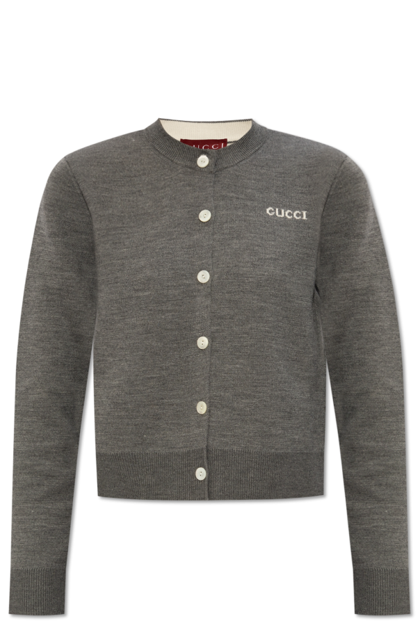 Grey Cardigan with logo Gucci - Vitkac GB